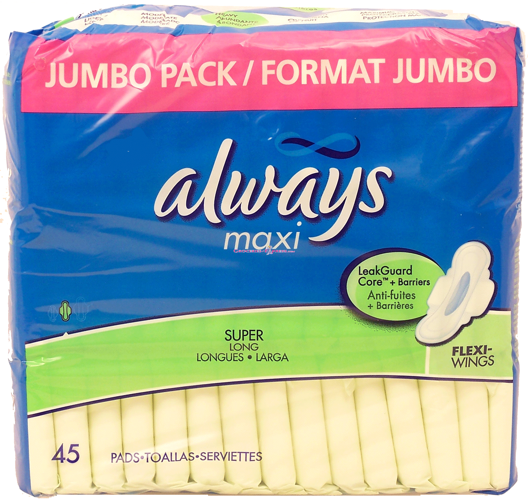 Always&nbsp;maxi&nbsp;pads, super long, flexi-wings, leadGuard Full-Size Picture